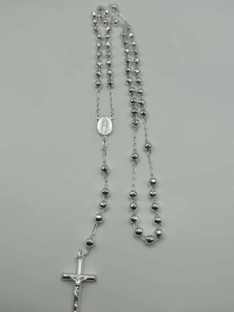 rosario de plata 925 Italiana corte de brillo