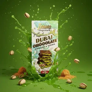 Iconic Chocolates Dubai Chocolate Pistachio & Kunafa Premium Edition 7.054 Oz Nutty Richness Delicate Crunch TIKTOK