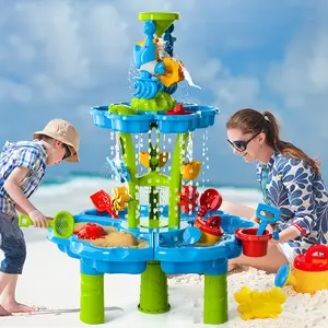 Water Table 2-Tier Water Table Outdoor Toys , Water Sand Activity Tables Summer Outdoor Toys for Outside Backyard