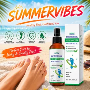 UMEX Tea Tree Foot Spray Kills Fungus & Odor Fast 97% Stink Elimination Repair Cracked Heels 100ml Quick-Dry Formula Clinically Tested Natural Antiseptic - Moisturizing Intensive Foot Care Foot Care Tool Summervibes