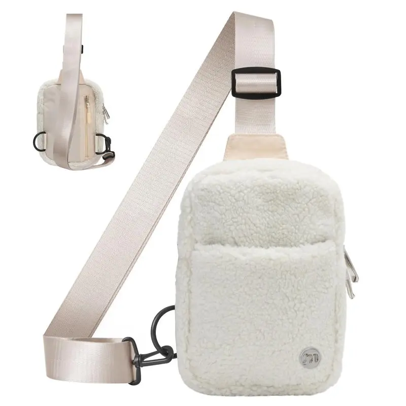 Mum'S Memory Fleece Small Crossbody Bags for Women Trendy with Two-Way Zipper - Sling Bag for Women Crossbody Purse - Sherpa Fanny Pack Crossbody - Chest Bag for Women Does not apply