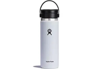 Hydro Flask W20BCX110 20 oz Insulated Water Bottle Travel Cup Coffee Mug with Wide Mouth & Flex Sip Lid - White