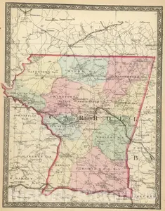 Carroll County, Maryland - Railroad Map, 1866