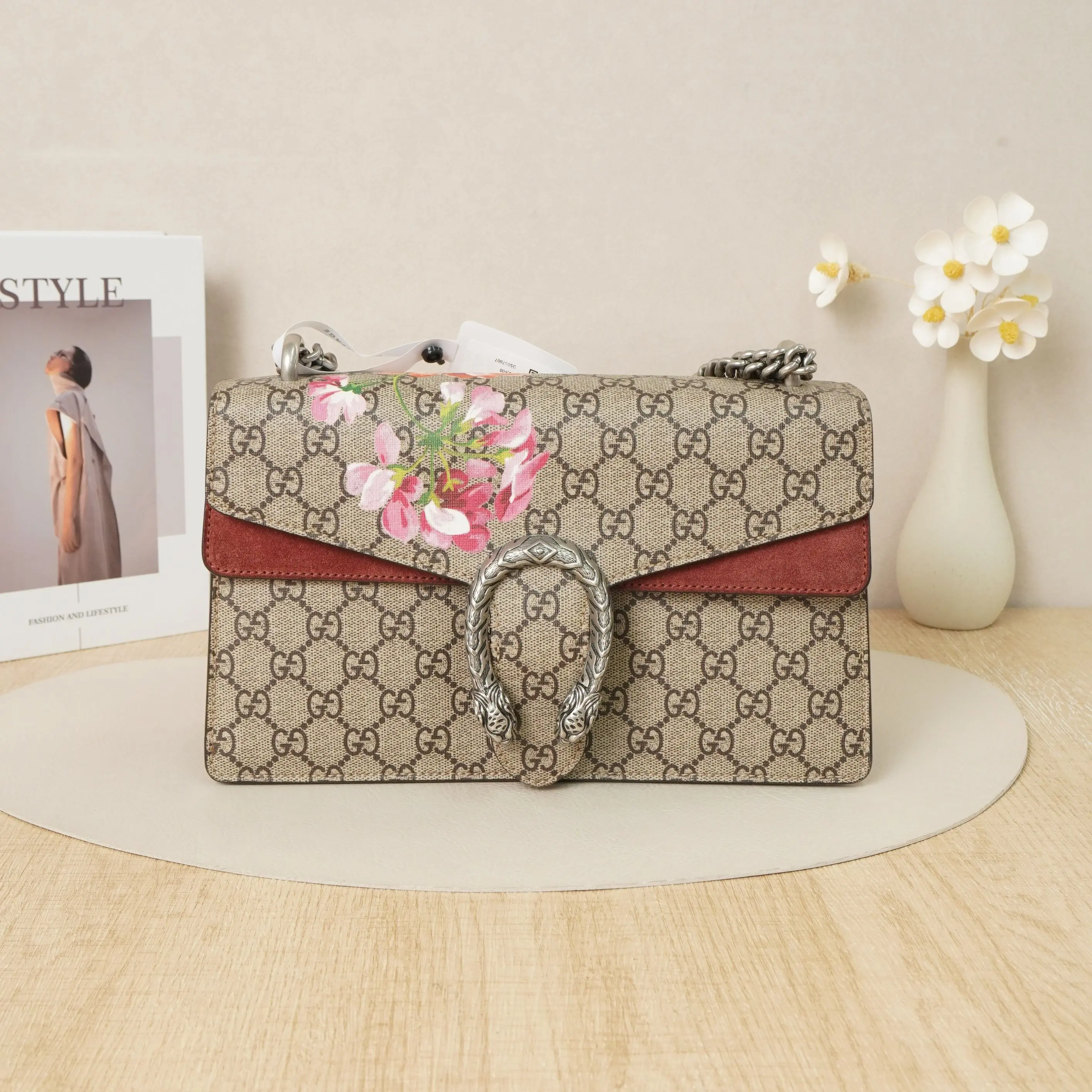 Pre-owned GUCCI Monogram canvas (with suede trim) Shoulder bags Dionysus Medium Bag DS057807 A124