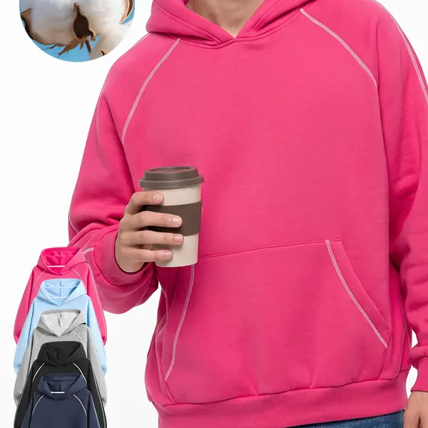 Men's Plain Long-Sleeve Pullover Hoodie - Menswear Loose Versatile Casual Top for Daily Commuting, Outdoor Activities (Autumn & Winter)