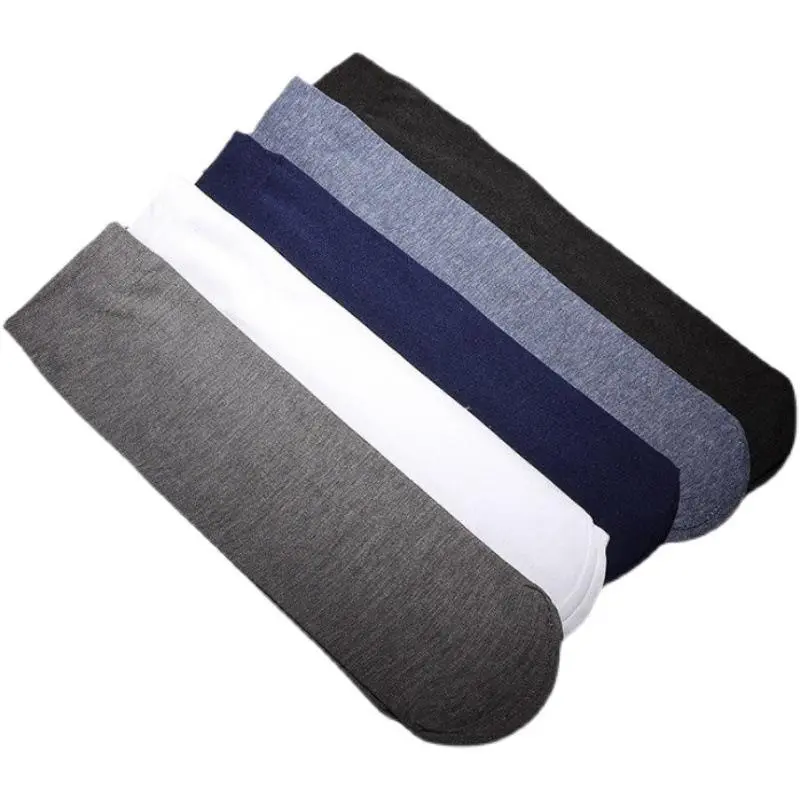 Men's 5 Pairs Summer Ice Silk Crew Socks Breathable Moisture Wicking Anti Odor Business Casual Sports Socks Stockings for Comfort