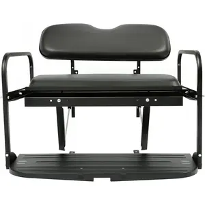Rear Back Seat Kit Compatible with 2007-2016 Yamaha Drive G29 Golf Cart Flip Up Folding Cargo Back Seats with Steel Frame (Black Cushions)