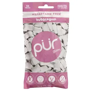 The PUR Company Sugar Free Chewing Gum, Bubblegum, 55 Pieces, 2.72 oz (77 g)
