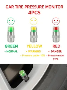 4 PCS Car Tire Pressure Monitor Valve, tire valve stem caps, car tire caps,tire pressure caps,Tire Pressure Monitor Valve Stem Cap for Medium-Sized, Small, Motorbikes, Bicycles