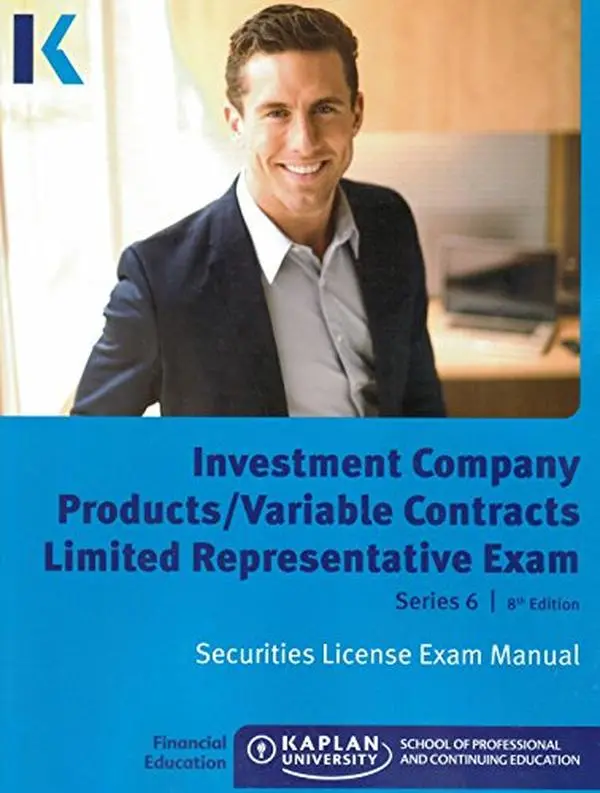USED Book - Kaplan Series 6 Securities License Exam Manual, Investment Company Products/Variable Contracts Limited Representative Exam 8th Edition 2014 by Kaplan Inc (Paperback) - english