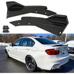 Glossy Black Rear Bumper Diffuser Splitter Canards for Mercedes Benz C