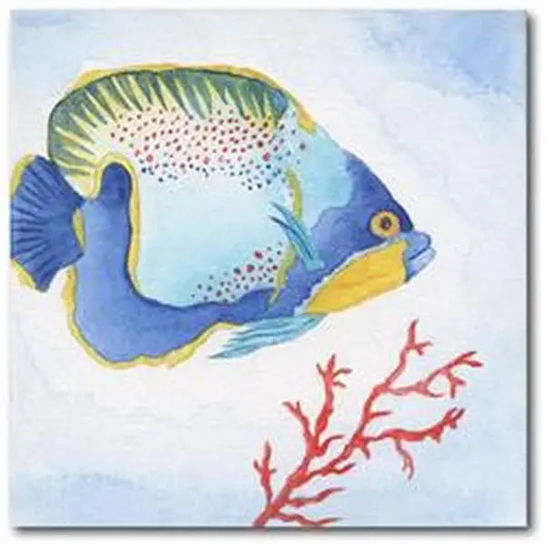 Courtside Market WEB-NI445-24x24 Galapagos Fish I Gallery-Wrapped Canvas Wall Art, 24x24 in. Home Decor