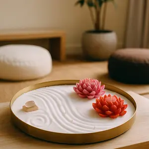 Lotus Flower Zen Sand Wax Garden Decor