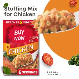 Chicken Flavor Stuffing Mix – Savory Bread Side Dish, Quick 5-Minute Meal Prep, Soft & Fluffy Texture, 6 oz Box
