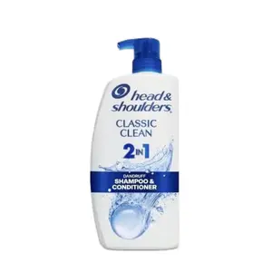 Head & Shoulders Classic Clean Dandruff 2-in-1 Shampoo and Conditioner, Fresh Scent, 72-Hour Protection, 28.2 Fl Oz - Haircare Cleanser Cleansing