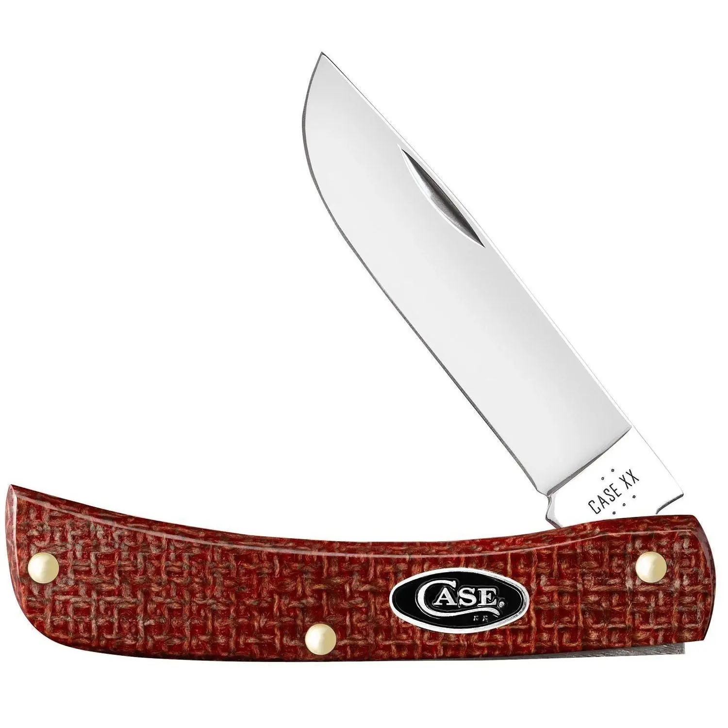 Case 12273 XX Knives Dark Red Burlap Micarta Sod Buster Jr Folding Knife CA12273