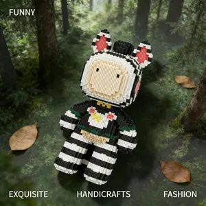 1779pcs Zebra Series Building Blocks Toy, Creative Assembly Puzzle, Handmade DIY Decorative Craft, Home Living Room Decoration