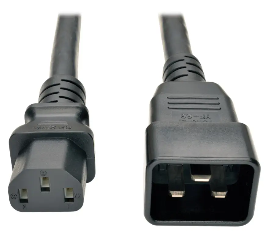 Tripp Lite Heavy-Duty PDU Power Cord, Rated 15A, 3 ft, IEC-320-C13 to IEC-320-C20, 3x12 AWG Conductors, Long-Lasting Molded Connectors, UL Listed for Servers/PCs (P032-003)