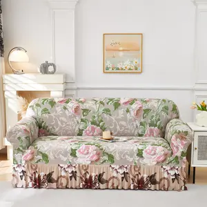 1pc Printed Skirt Sofa Cover, Soft and Comfortable, All-Season Home Protector, Durable Design for Everyday Use, Washable Sofa Slipcover