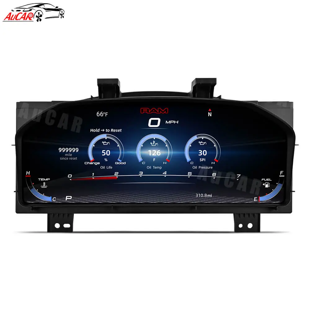 AUCAR 12.3" Linux OS Digital Panel Smart Speedometer, Dashboard Upgrade for Dodge Ram 2013-2018 with Wireless Play, GPS Navigation Support
