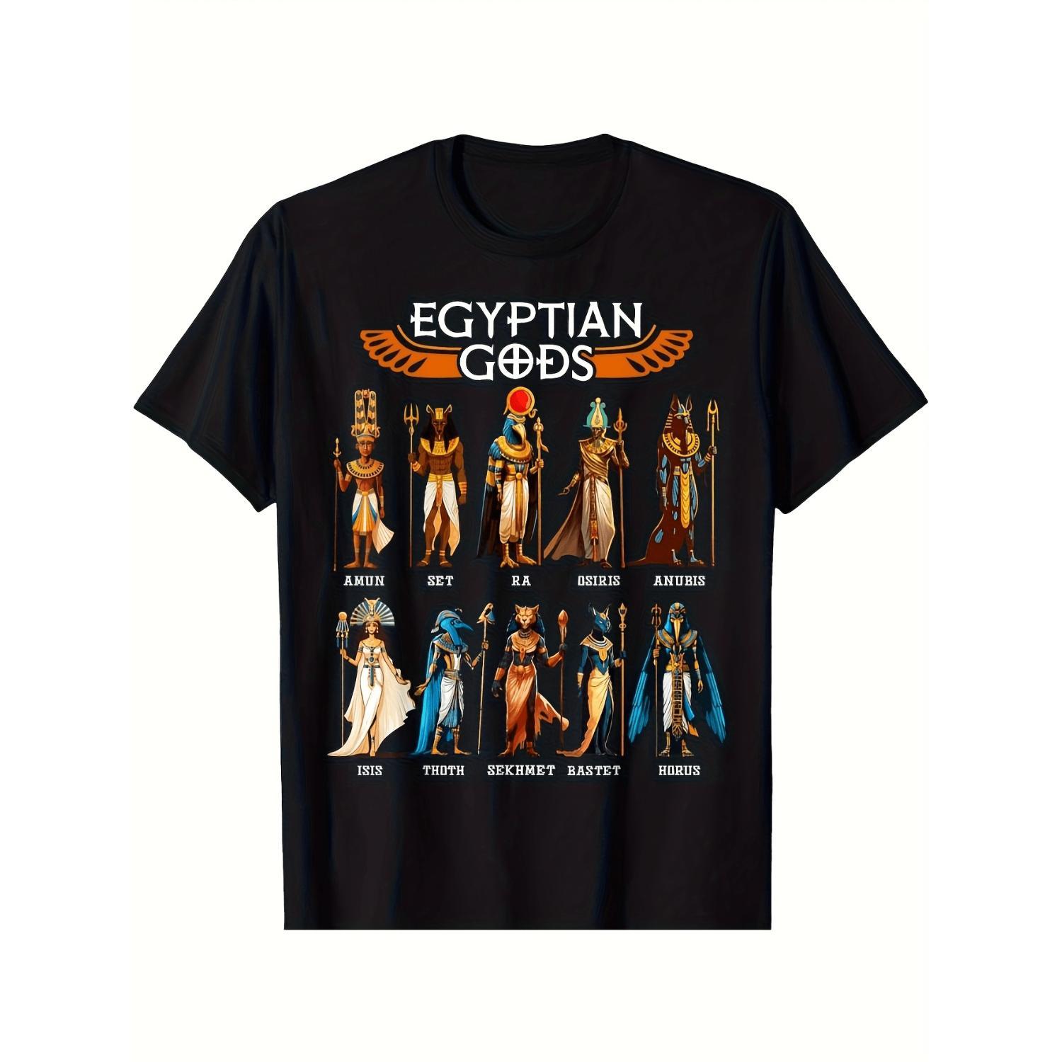 egyptian gods ancient mythology pharaoh anubis thoth horus t-shirtStreet hip-hop daily casual unisex cotton T-shirt