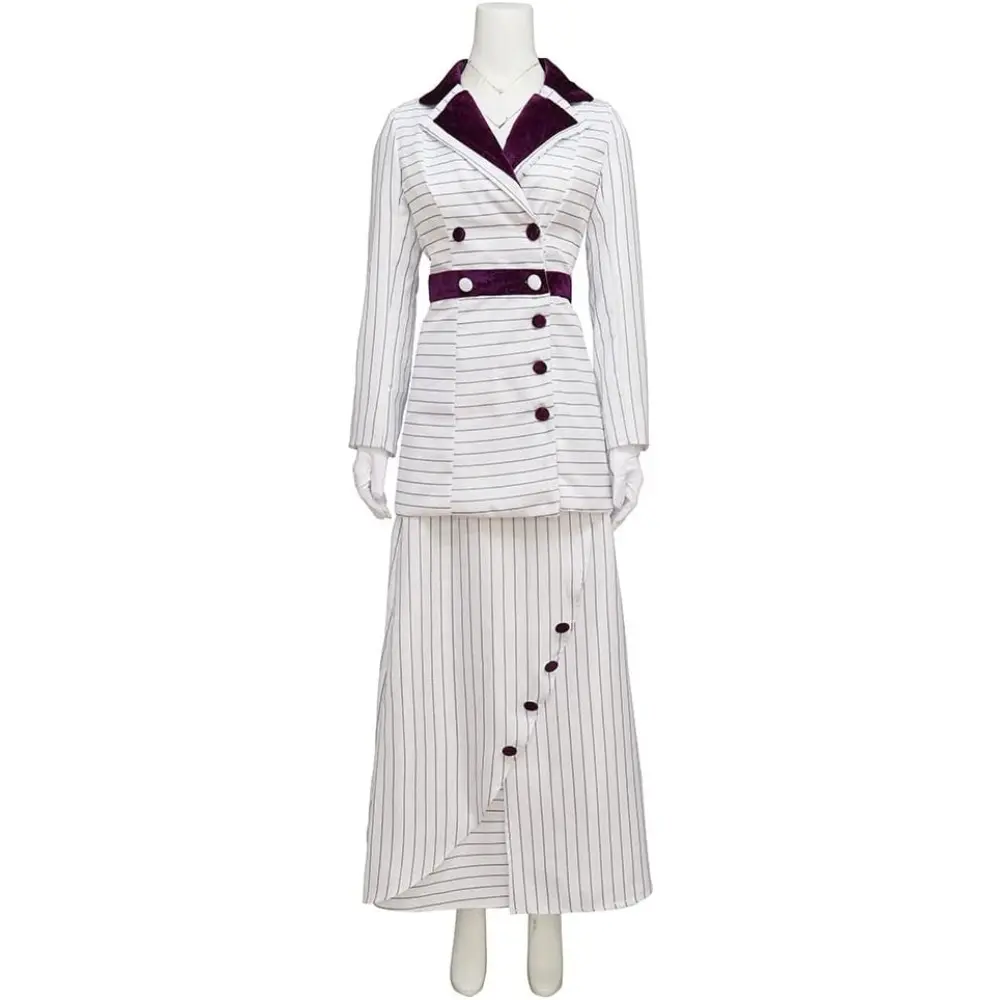 Women's Vintage Purple Dress Costume, Titanic-Inspired Striped Style with Formal Elegance, Polyester Woven Gown Available up to Size 3XL, Elegant, Clothes, Flat
