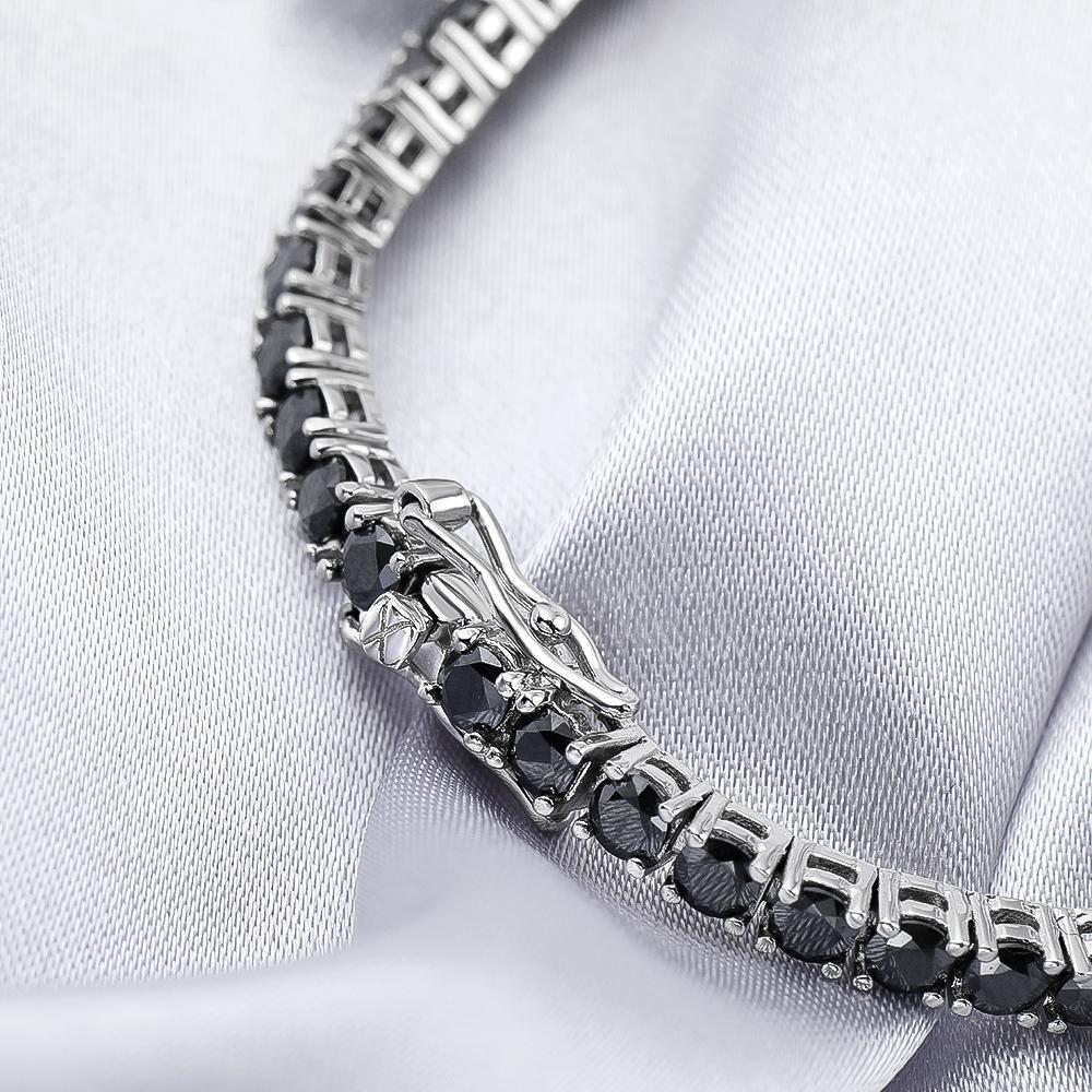 EWYA GRA Certified Full 3/4/5/6.5MM Black Moissanite Tennis Bracelet for Men Women S925 Silver Plated 18K Black Gold Bracelets