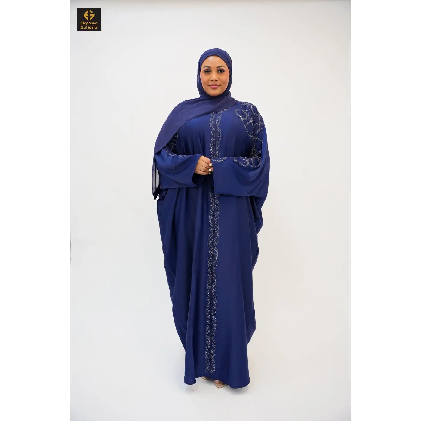 Classic Luxury Farasha Butterfly Abaya with Embellished Detailing