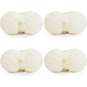Chenille Yarn for Crocheting & Knitting 1440 Yards, Soft Thick  Bulky Blanket Yarn, 4 Pack of 10.5oz (Cream White)