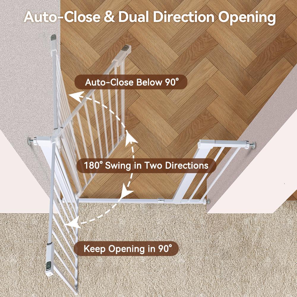 PAWGIANT 36" Extra Tall Cat Gate, Fits Openings 29.5" to 48.8" Wide, Auto Close Extra Wide Dog Gate for House, for Doorways & Bottom of Stairs, Pressure Mount Safety Gate for Babies, Toddlers & Pets, Tested & Safe, Baby Gate