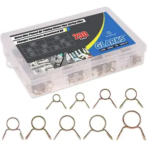 290Pcs Fuel Line Hose Water Pipe Air Tubing Spring Clips Clamps Assortment Kit - Size 5-13MM