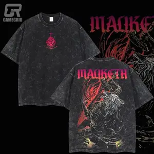 Retro Limited Vintage Maliketh, The Black Blade Elden Ring Collection Game Oversized Washed Tee Game Acid Washed Lightweight TSHIRT ONZ