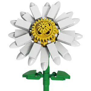 Bricktanicals Daisy Brick Building Set - Create a Personalized Brick Bouquet - 72 pieces