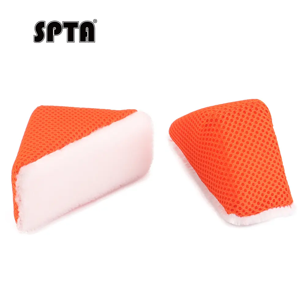 SPTA Car Interior Scrubbing Sponge, 1 Pack Triangle Car Wash Sponges, Wedge Scrubber for Scrubbing Leather, Rubber and Plastic
