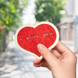 Mother’s Day Gift Wooden Heart-Shaped Puzzle, Romantic Interactive Game for Mom, Girlfriend, Wife, Fun Couple Keepsake