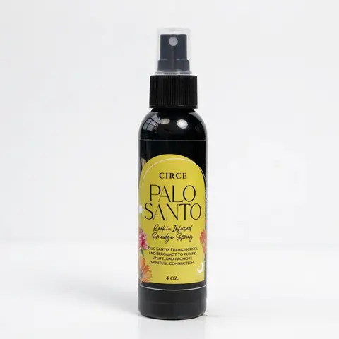 Circe Boutique Palo Santo Smudge Spray 4 oz – Smokeless Energy Cleansing Room Mist with Frankincense & Bergamot Essential Oils | Reiki Infused Spiritual Ritual Spray for Home, Meditation & Aura Clearing | Natural Home Fragrance Purifying Spray