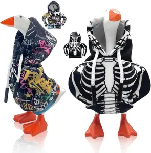 2 PCS 7 Inch Desk Goose Outfits Desktop Goose Accessory Mini Halloween Hoodie for Desk Goose