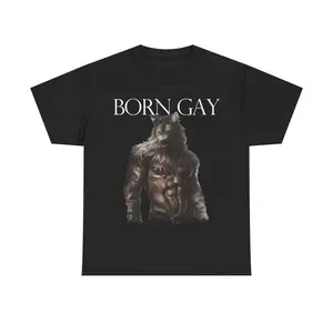 Born Gay Wolf Funny Shirt | Funny Meme Alpha Wolf, Sigma Wolf Howling Unisex Tshirt, Animal Shirt, Original Cotton Fabric, Menswear Womenswear