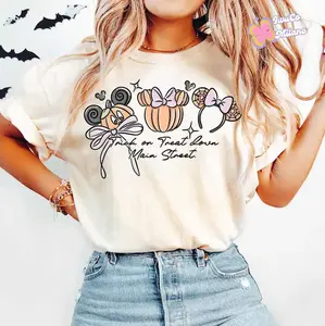 Coquette Bow Pumpkin Halloween Shirt, Not So Scary Halloween Party 2025, Trick or Treat Down Main Street Shirt, Halloween Gifts for All