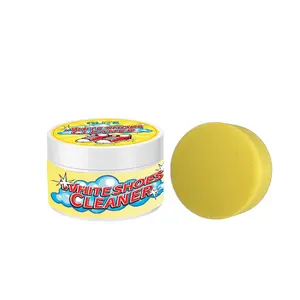 150g White Shoe Cleaner Cream, Stain Remover for Sneakers, No-Wash Formula, Fast Cleaning with Sponge Included, Interior Decoration Compatible