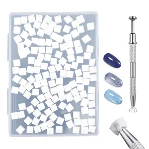 Soft Nail Sponges150PCS, Reusable Nail sponges,Nail DIY sponges, Nail Art sponges, 1PCS Grabbing Pen and Nail Brush Professional Accessories Manicure Salon Supplies
