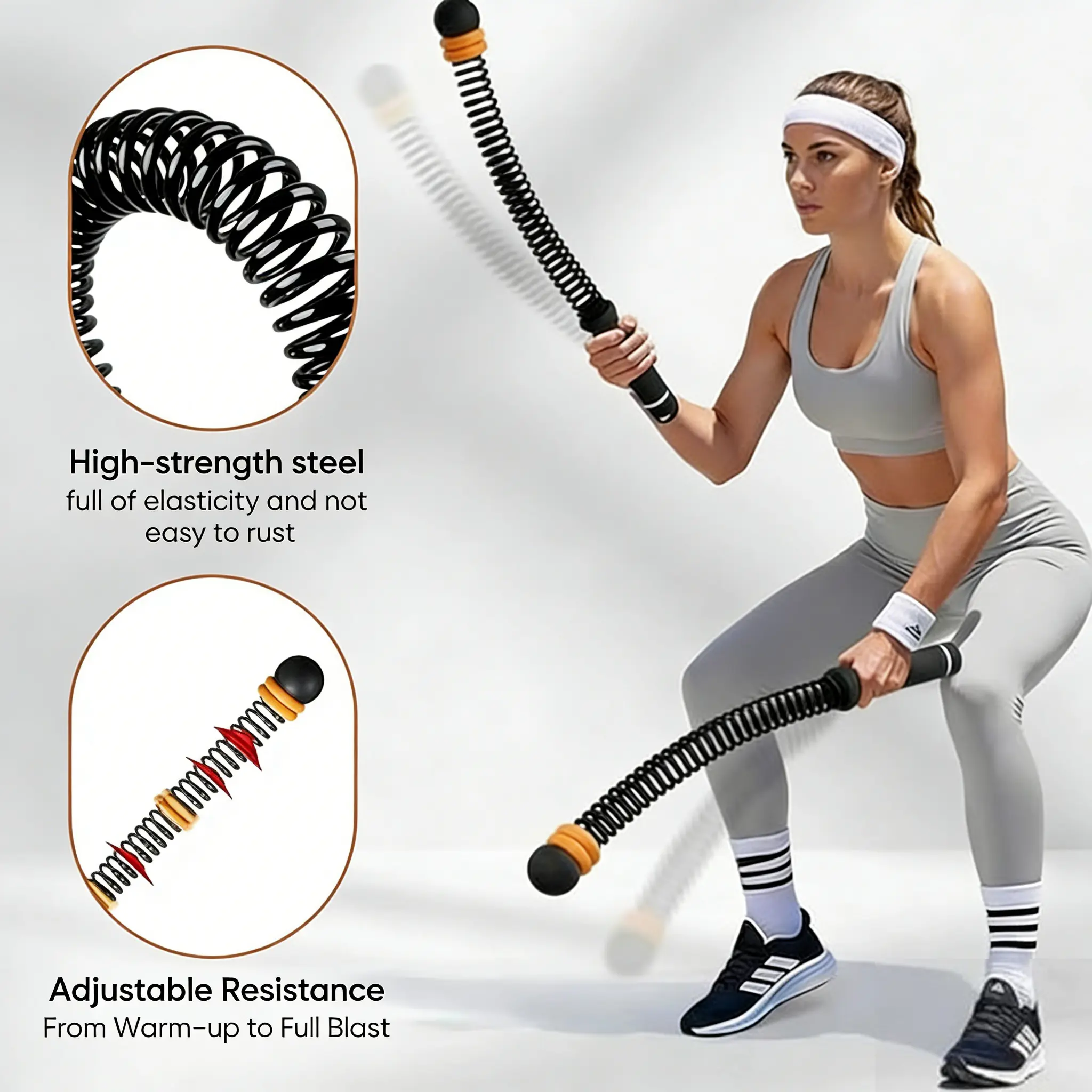 Weighted Cordless Battle Ropes for Full-Body Workout, Unisex HIIT Training Equipment for Home Gym Fitness Enthusiasts