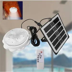 60W Solar Lights Indoor & Outdoor Pendant Lamp with Remote Control Ceiling Light Solar- LED Dimmable Ceiling Light for Garden, Shed, Garage & Patio:1-Pack