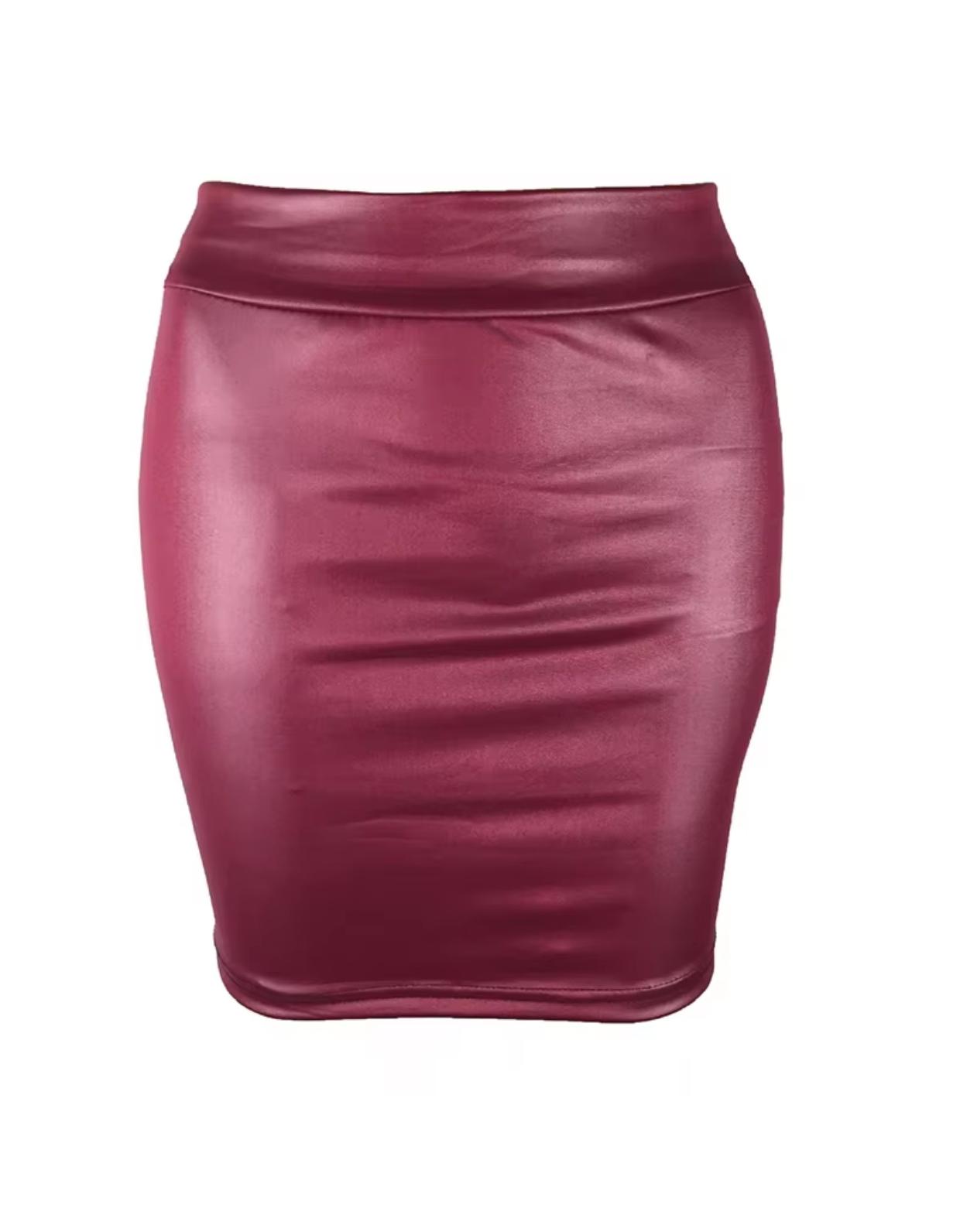 Leather Matte Mini PU High Waist Skirt