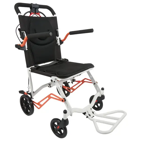 [HOT - FLASH SALE]  Garvee Ultra Lightweight 18 lbs Transport Wheelchair, Portable Folding Chair with Locking Handbrake, Removable Flip-Back Armrests & Swing-Away Footrests, Supports 220 lbs