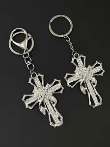 1 piece Vintage Christianity Accessory Car Keychain Cross Keychain handbag Key Chain Gothic Cross Keychain