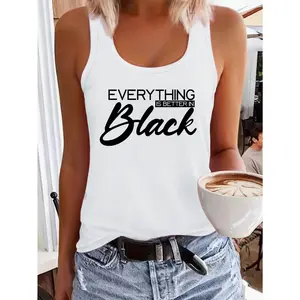 Abstract Geometric Pattern Design Printed Ladies Casual Versatile Basic Tank Top for Spring & Summer & Winter Commuting Daily & Dating Wear New Ladies Casual Vintage Tank Top for Women