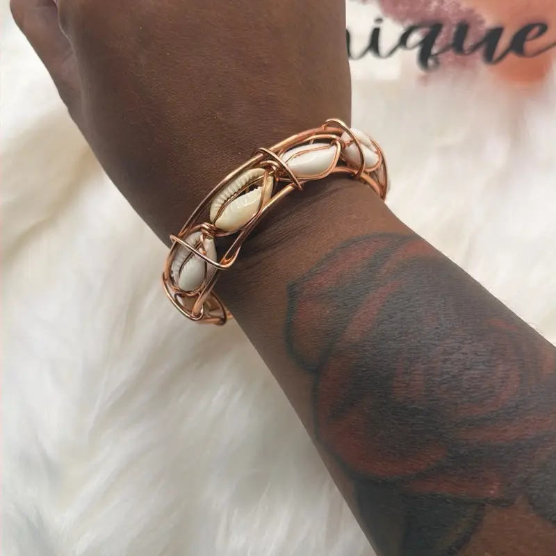 Adjustable Shell Copper Bracelet