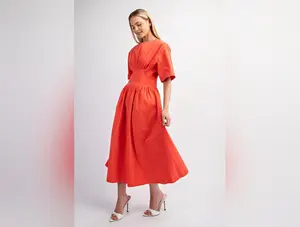 "Leanna" Pintuck Waist Dress