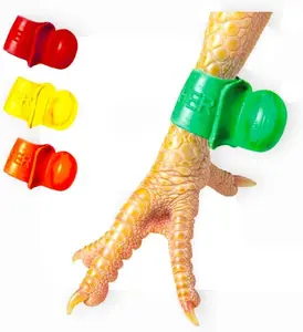 2 Pairs Rooster Booster Protection Chicken Mitt Safety Poultry Bird Botas para GALLOS BREEDING Supplies Color Assorted, Leg Protect & Care, Best Rubber Silicone Botas Guantes Protectores de Gallos